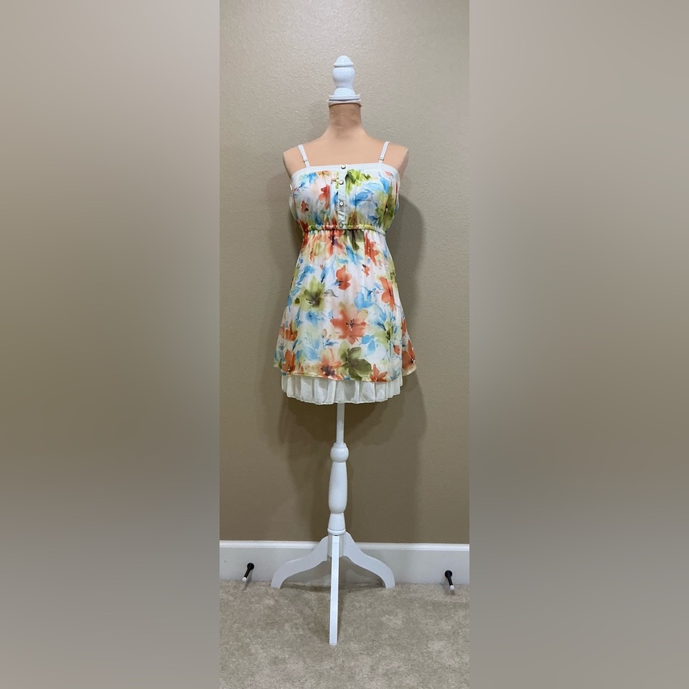 Floral Mini Dress with Spaghetti Straps